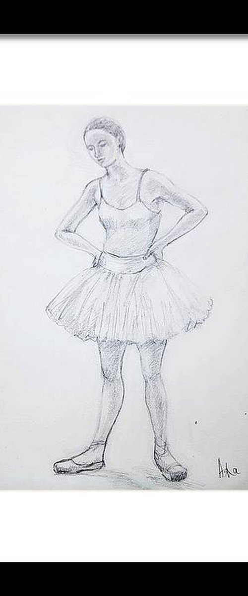 Ballerina Sketch 10 by Asha Shenoy