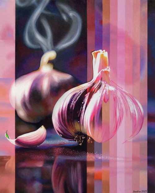 Pink garlic creates smoky garlic by Sandro Chkhaidze