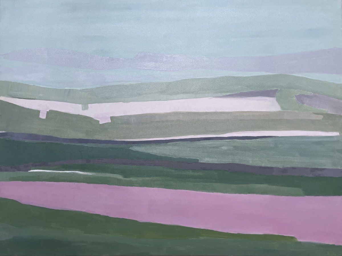 Expressive Abstract Oil Painting By Lizzie Butler, 40 X 30", View From The Life House, Original Artwork