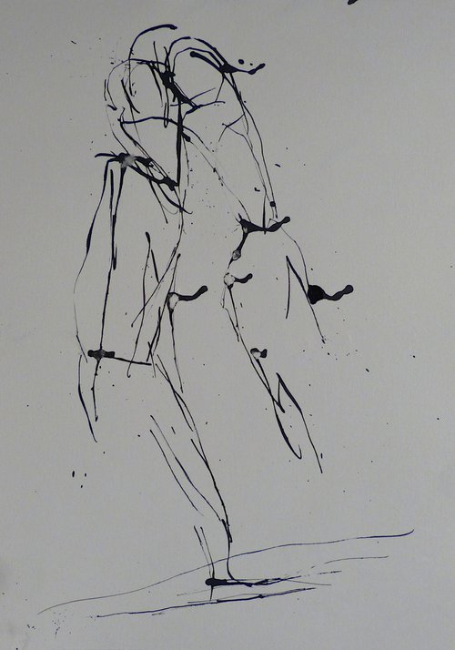 Expressive Sketch - The Embrace, 21x29 cm by Frederic Belaubre