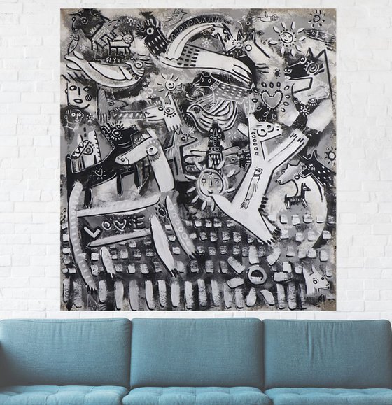 LOVE NATURE / HAPPY GUERNICA 190x205cm