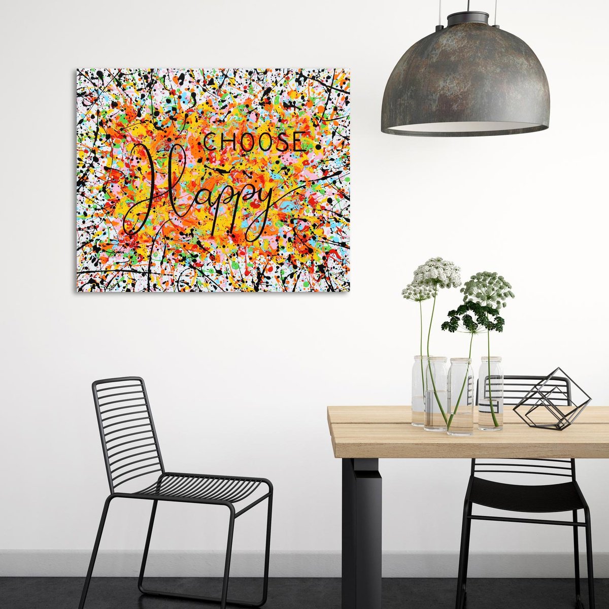 Abstract Acrylic Painting By Isabelle Pelletane, 18 X 15, Choose Happy, Original Artwork