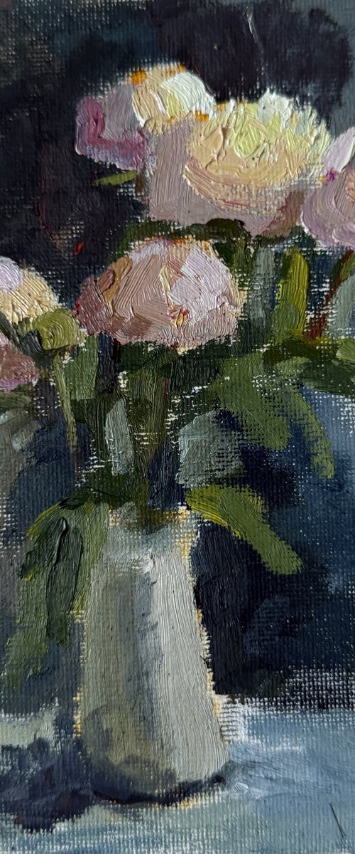 Winter peonies etude by Kate Sosonna