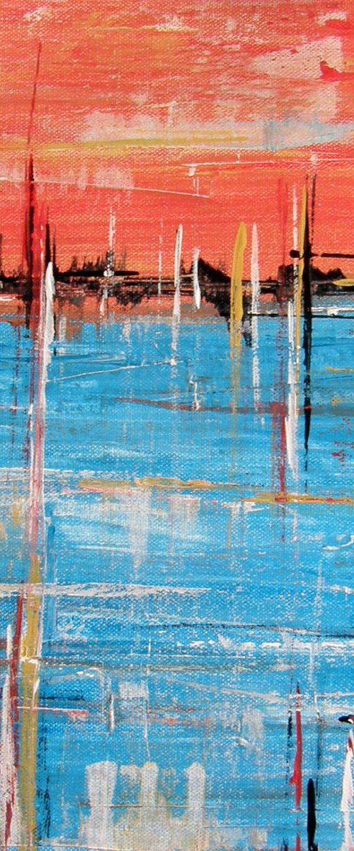 Shore Reflections in Coral 2 by Lil Nutter