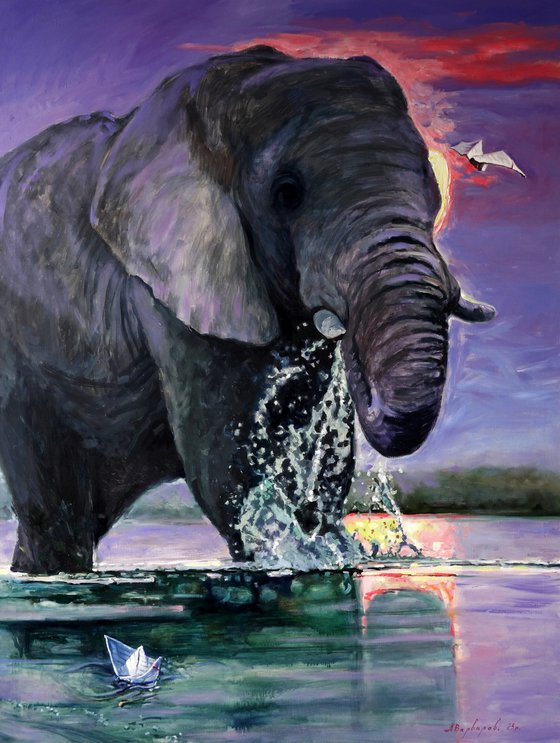Giants at the River Watering Hole
