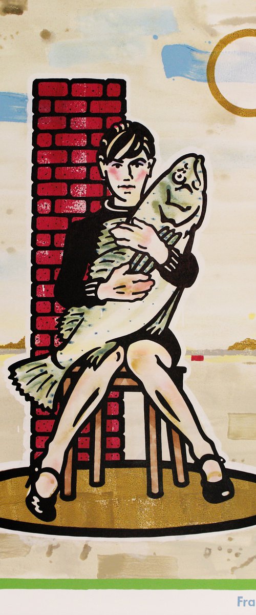 Frau mit Fisch (Woman with fish) by Ralf Schmidt