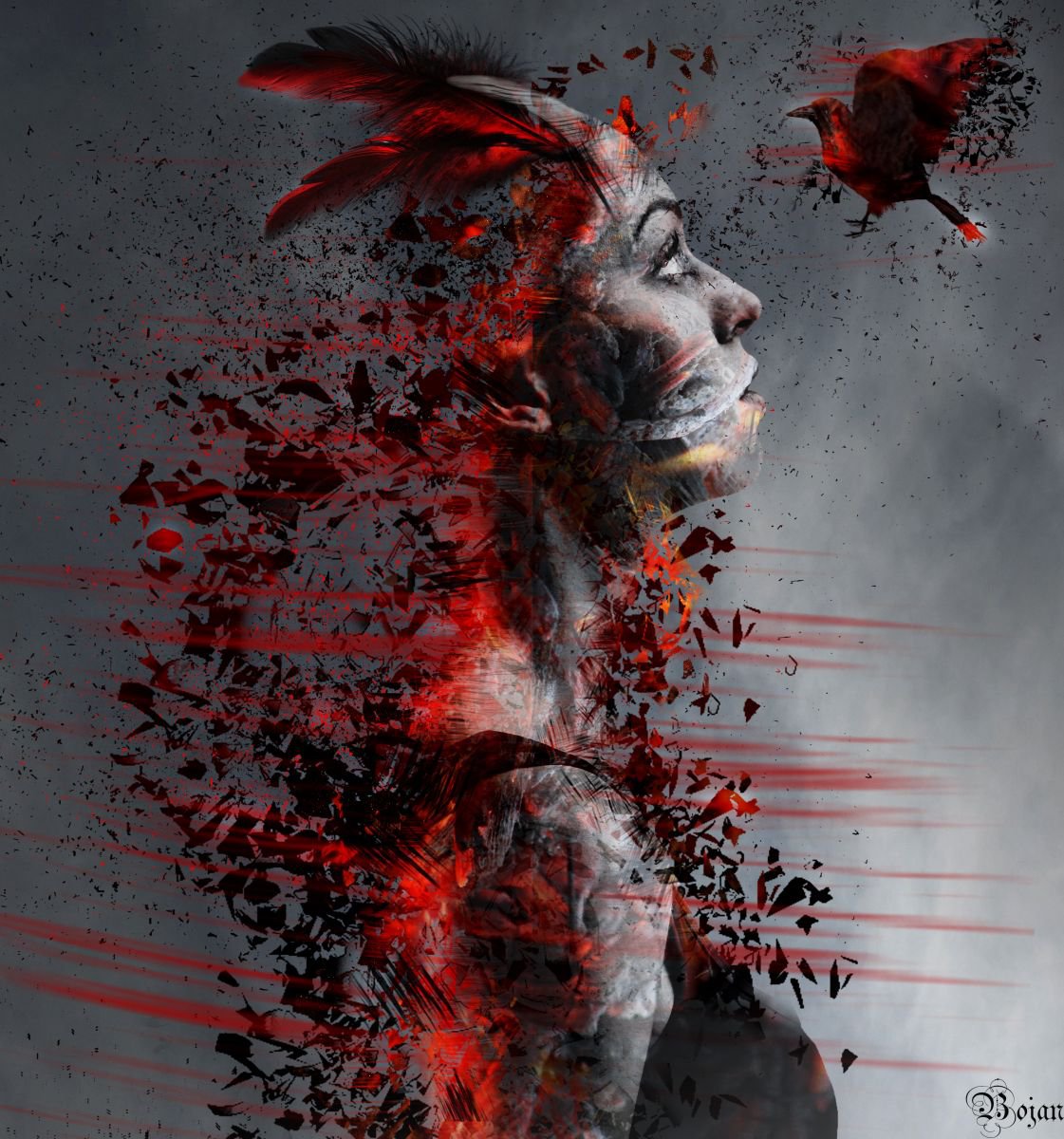 Illustrative Photograph , The Fire In Me, Extra Large , 107 X 115 Cm By Bojan Jevtic, 42 X 45, Artwork For Sale On Artfinder