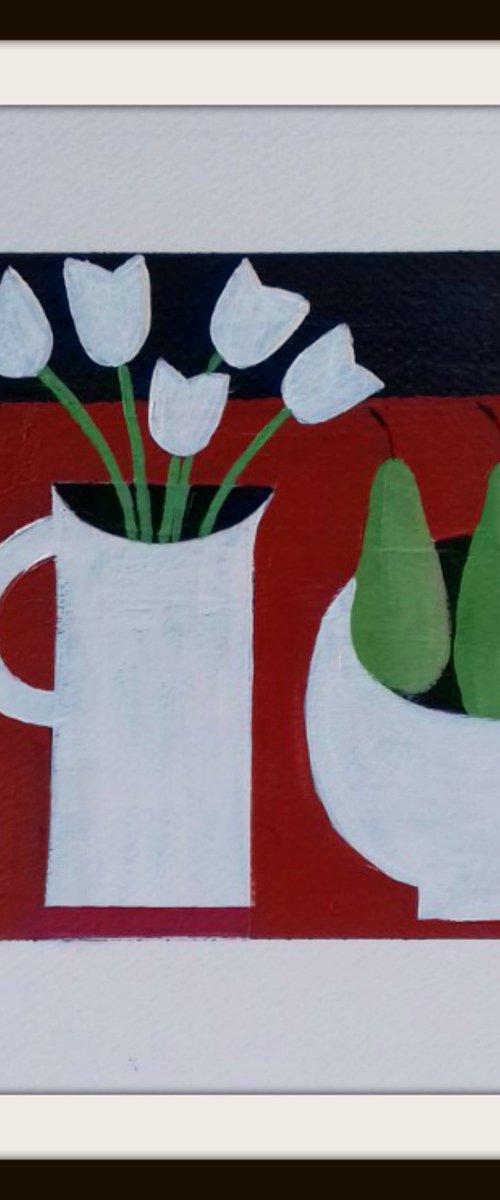 Five White Tulips by Jan Rippingham