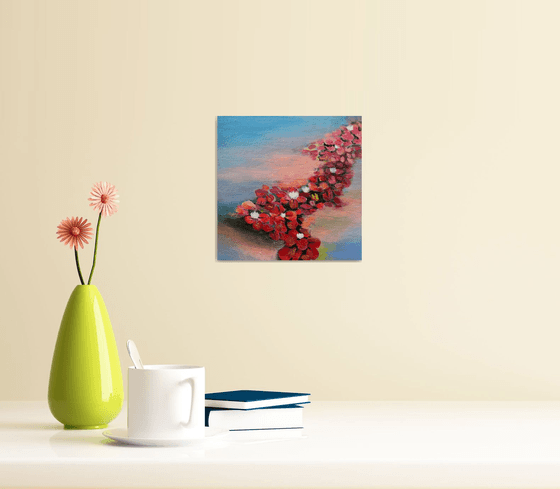 Red Flare!! Abstract !! Small Painting !! Mini Painting !!