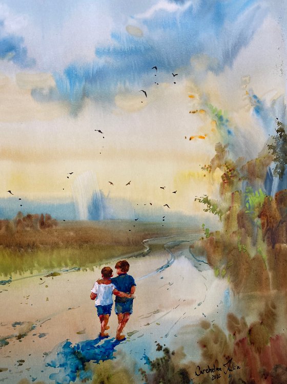 Watercolor "Best friends", perfect gift