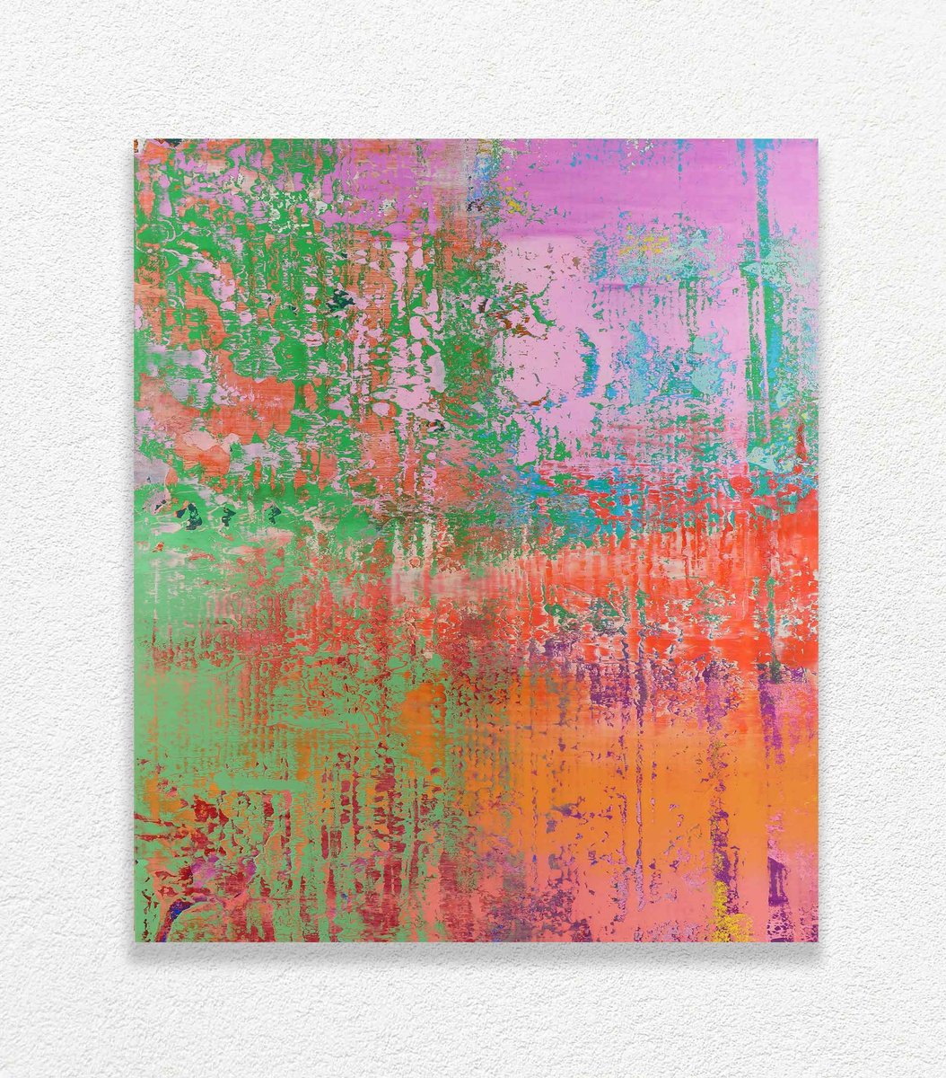 Abstract Oil Painting By Vadim Shamanov, 23 X 27", Garden Of Silence, Original Artwork