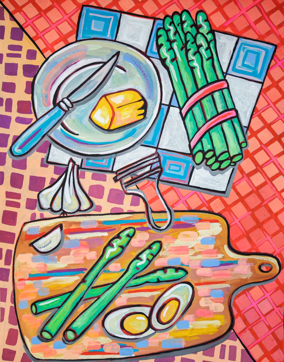 Illustrative Still Life Painting By Ariadna De Raadt, 14 X 19, Kitchen Still Life3, Original Artwork