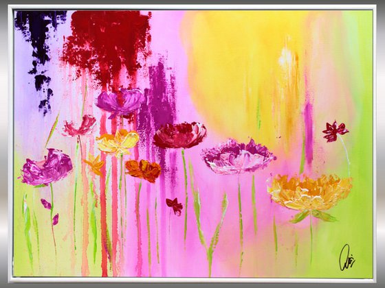 Summer Beauties  - Abstract Art - Acrylic Painting - Canvas Art - Framed Painting - Abstract Painting - Ready to Hang