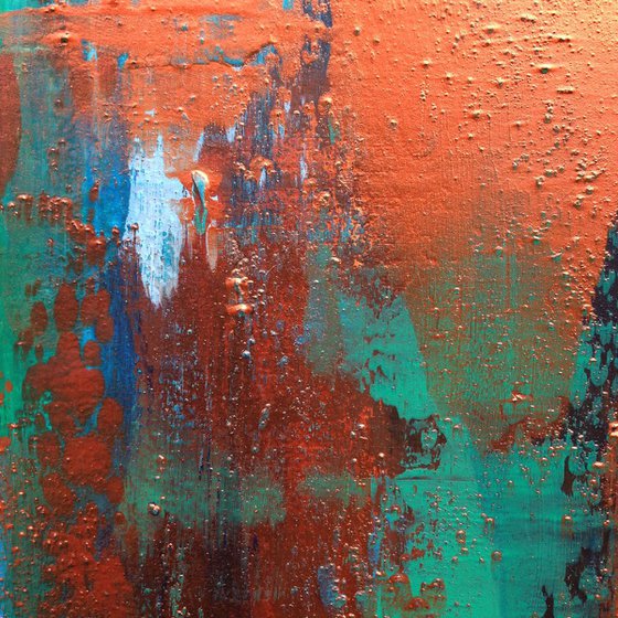 Copper Reflections 3 - abstract painting