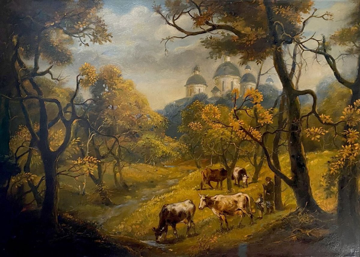 Impressionistic Landscape Oil Painting By Oleg And Alexander Litvinov, 28 X 20", October Is Already In The Yard, Artfinder