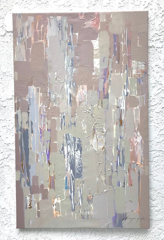 Neutral Design, Abstract Original oil painting, Handmade artwork, One of a kind