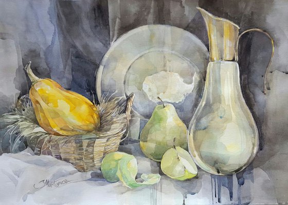 Black & pear /42x60cm