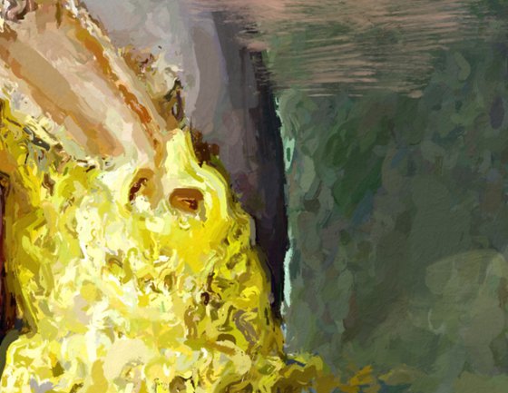Woman with Flowers in a yellow dress