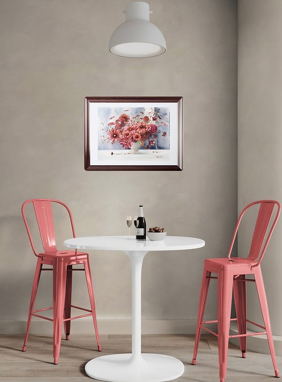 A Bouquet of red flowers, original art