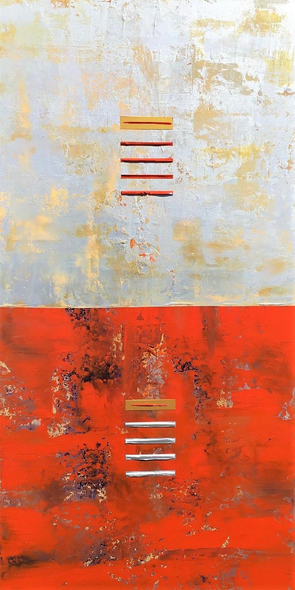 Red and Silver Connection Acrylic painting: Robert Lynn | Artfinder