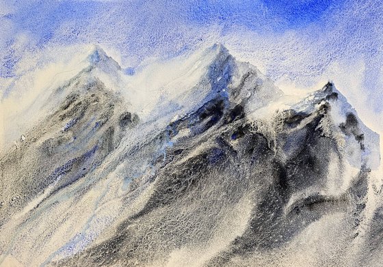 Blue Peaks in Winter Light