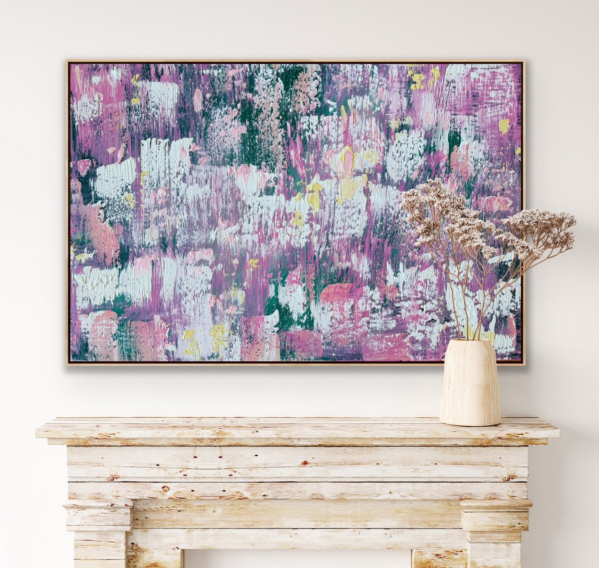 Geometric Abstract Acrylic Painting By Alanah Jarvis, 36 X 24, Pretty Little Reminders, Original Artwork