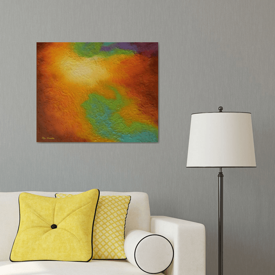 The Convergence - large abstract aerial painting; home, office decor; gift idea