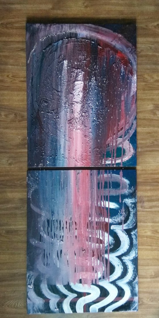 "Waterfall " diptych