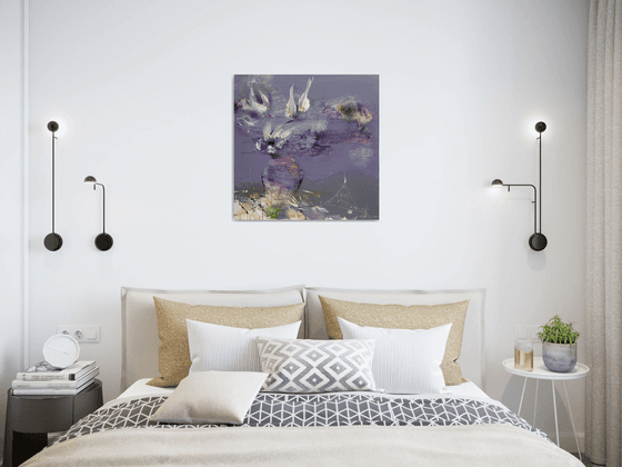 Superbe Colors Violet And Grey Still Life By O KLOSKA