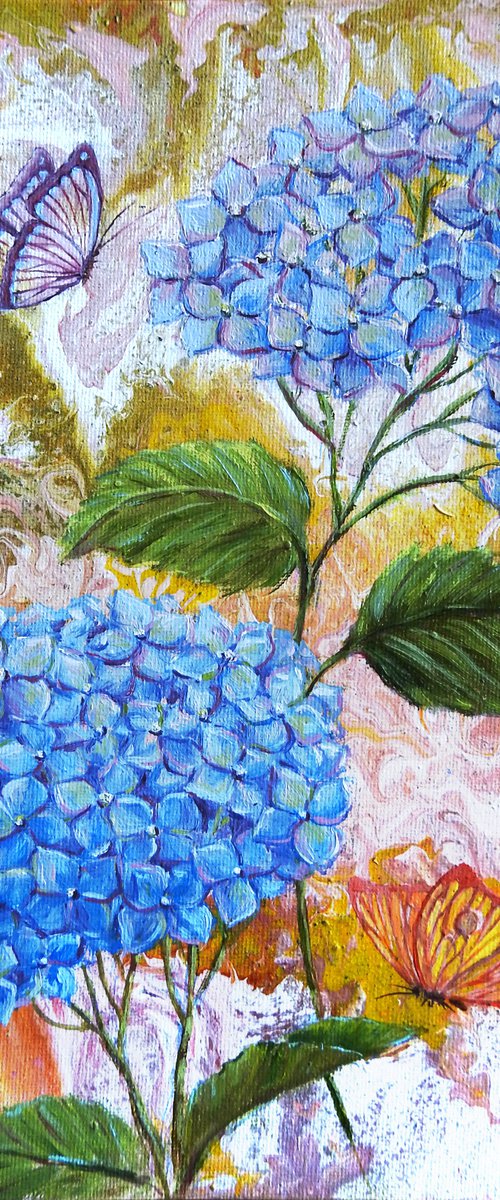 Blue Hydrangeas by Olga Tretyak