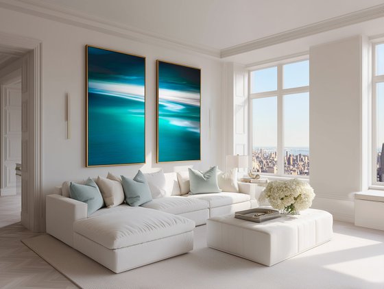 Teal Effusion, Diptych