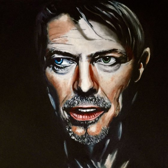 David Bowie . The man who fell to earth . LARGE MODERN PAINTING.