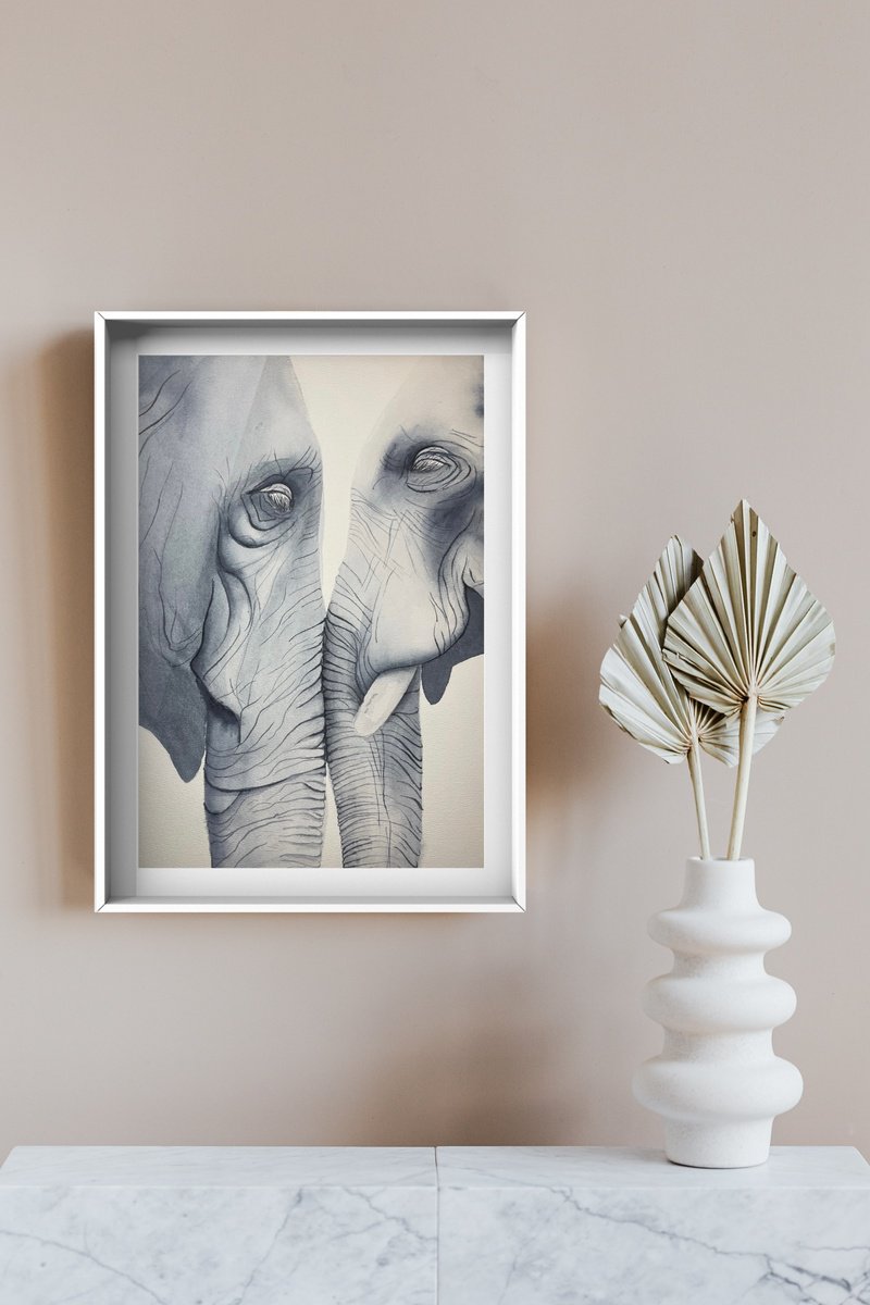 Elephant love by Lucia Kasardova
