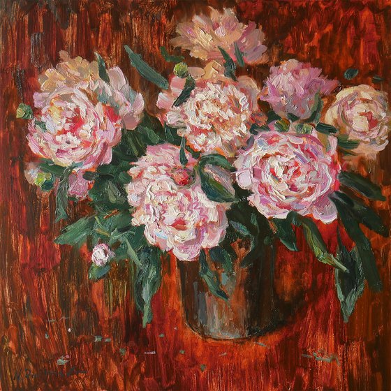 Peonies in Amber