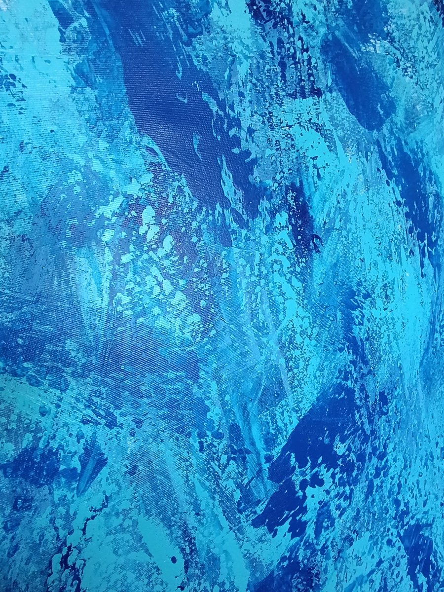 Expressive Abstract Acrylic Painting By Salana Art / Svetlana Samovarova, 63 X 39", Vibrations Of Depth, Original Artwork