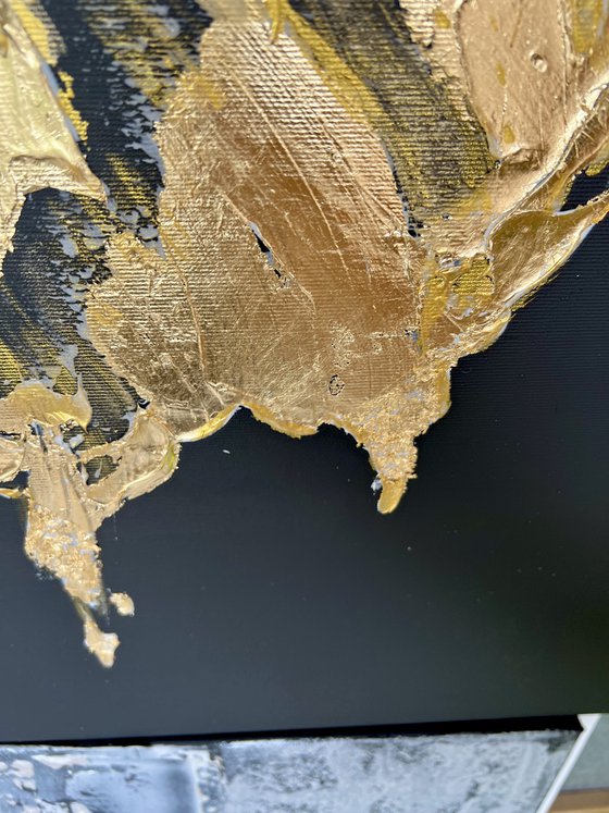 Gold Black abstract butterfly.