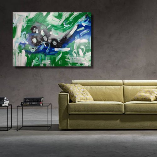 large paintings for living room/extra large painting/abstract Wall Art/original painting/painting on canvas 120x80-title-c780 by Sauro Bos
