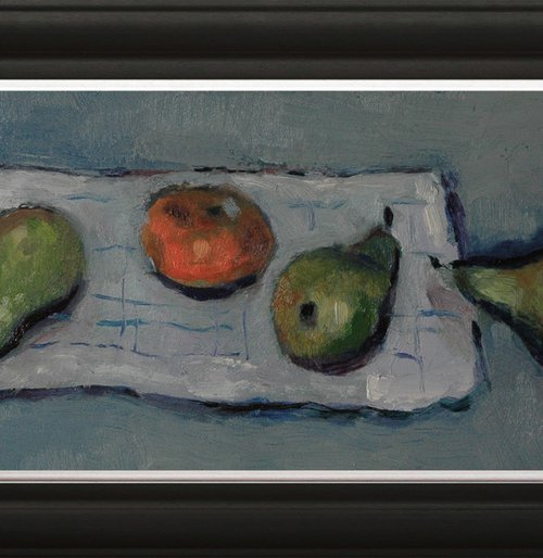Still Life with Blue Checked Cloth by Andre Pallat