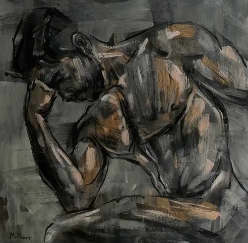 Male nude painting gay erotic art by Emmanouil Nanouris