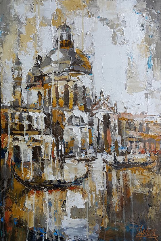 Painting Magic place Venice, original abstract cityscape