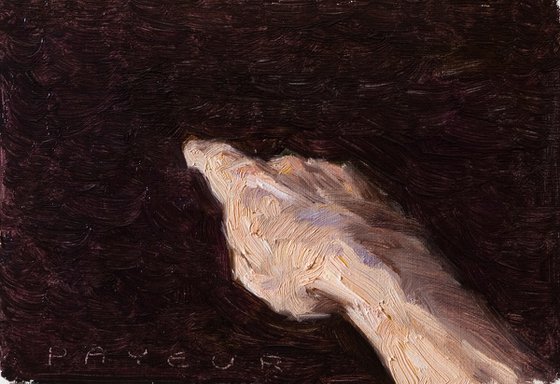 hand on dark background
