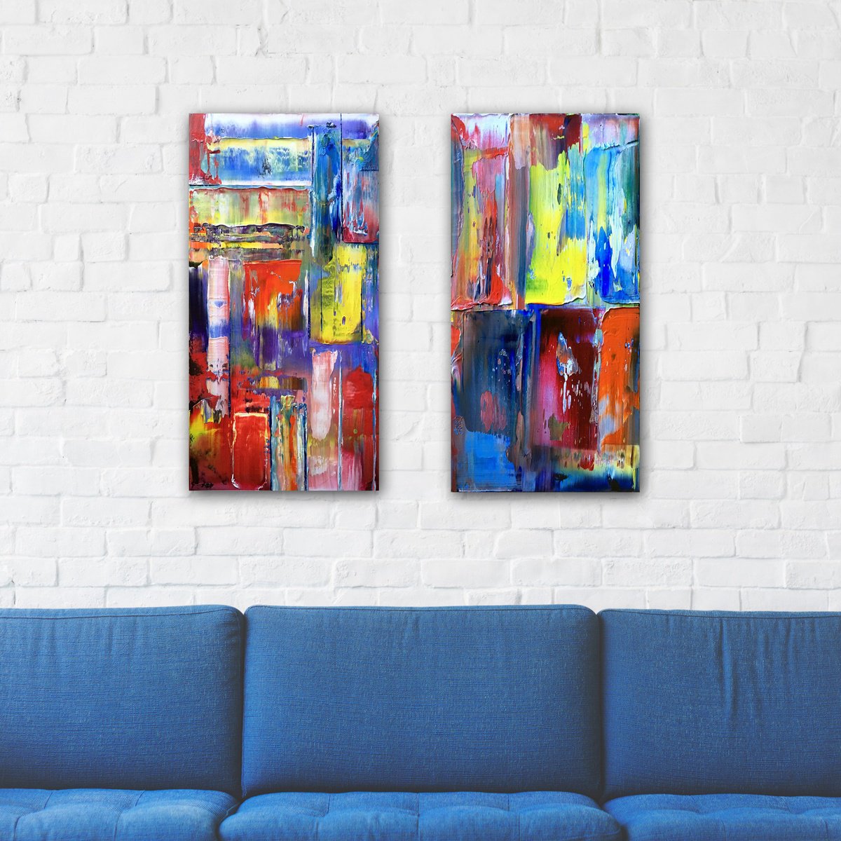 Expressive Abstract Oil Painting By Preston M. Smith (Pms), 23 X 24", "Keep It Colorful", Original Artwork