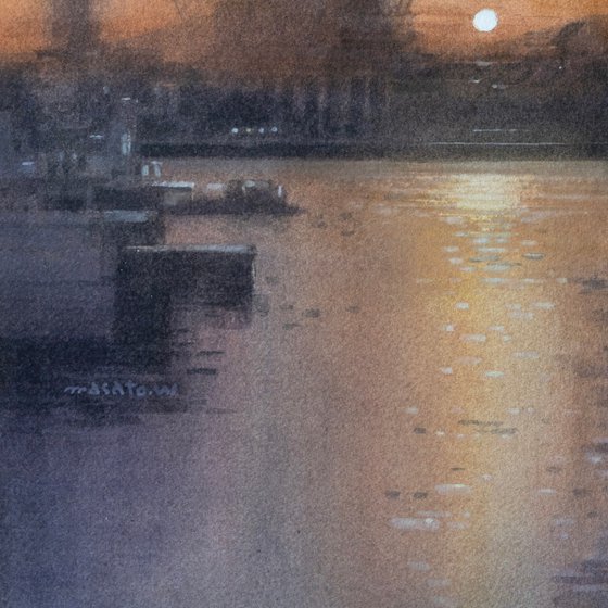 Kobe Port at Sunset - Harbor Landscape