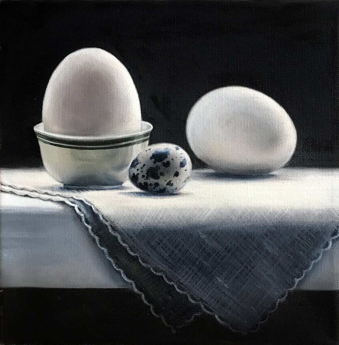 Oil painting Eggs 20*20 ?? by Irina Ivlieva