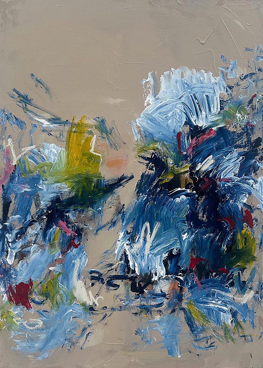 Abstract Oil Painting By Omar Obaid, 28 X 39", The Epiphany 2, Original Artwork