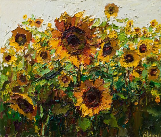 Sunflowers  Impasto Oil painting