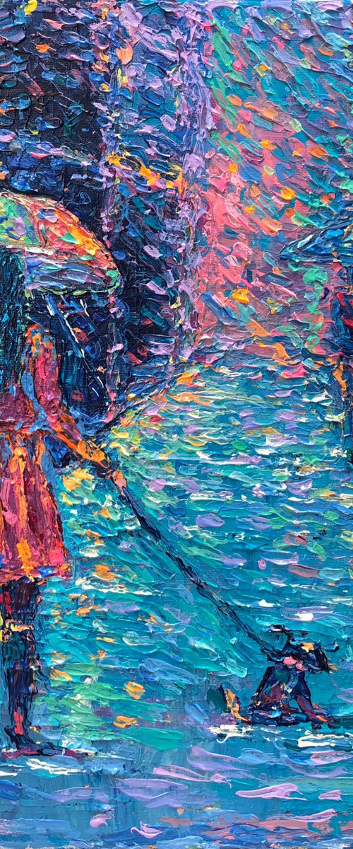 Girl with Rainbow Umbrella #2 by Adriana Dziuba