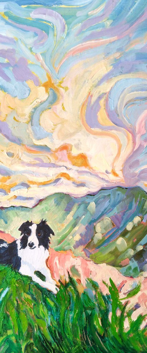Border Collie - On Top of the World by Mary Kemp