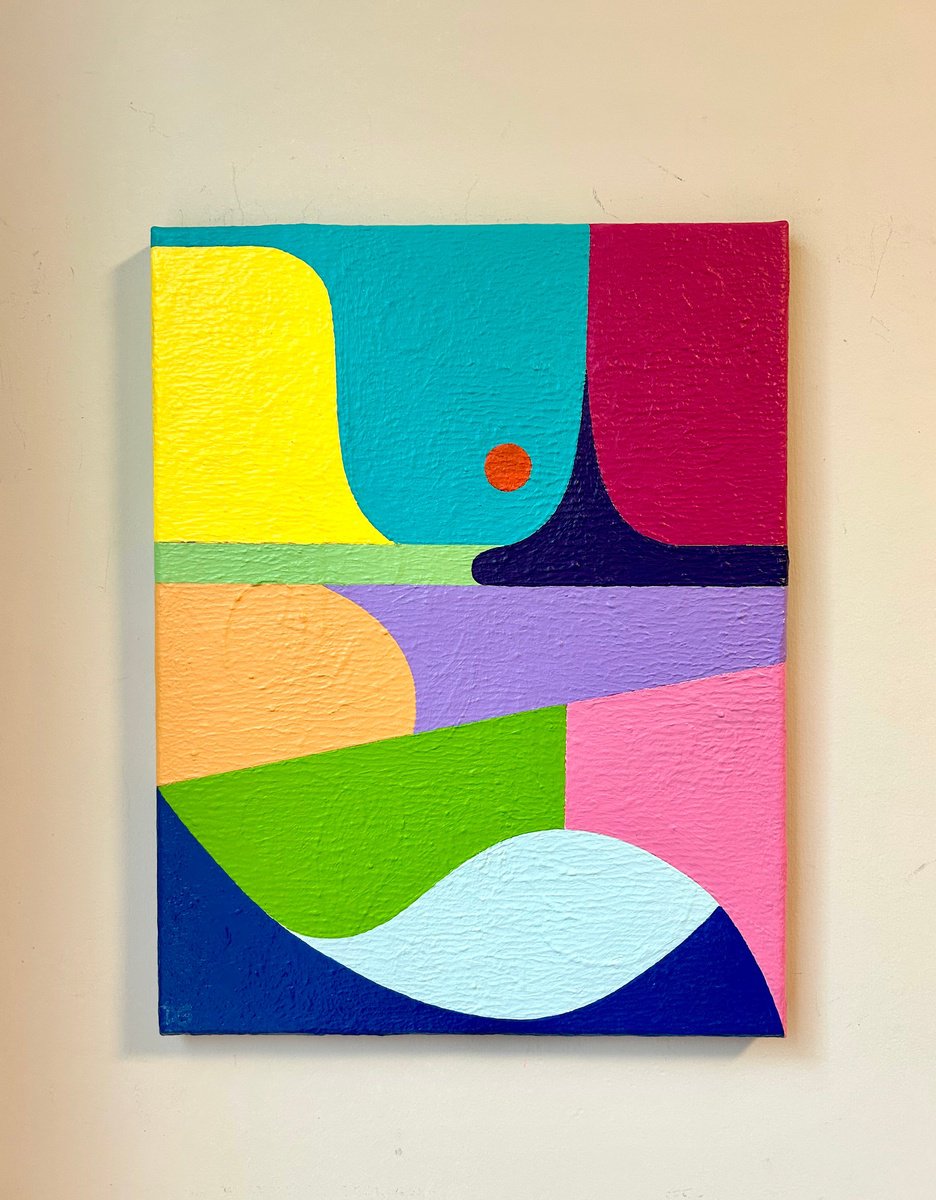 Organic Abstract Painting By Daniel Goodman, 11 X 14, Unreliable Yodeler, Original Artwork