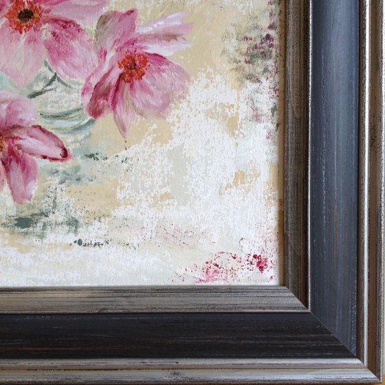 Japanese Anemones Trio  Impressionist Flowers / Still Life